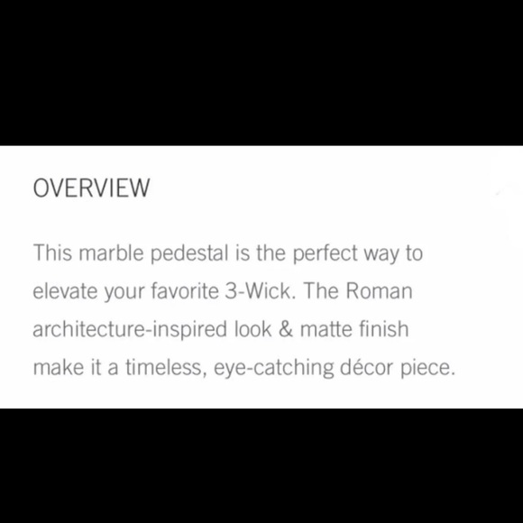 Bath & Body Works Accents Bath Body Works Marble Pedestal 3wick